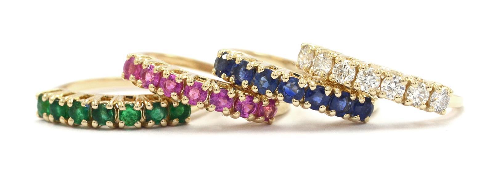 Emerald ruby ring Gold minimalist Jewelry