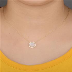Diamond Moonstone Necklace