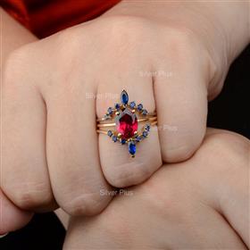Stackable Layer Ring Genuine Rubellite Pink Tourmaline Solid 14K Yellow Gold